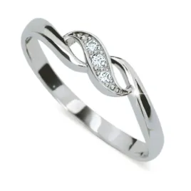 Dámský prsten bílé zlato 585/1000 s přírodními diamanty 0.035 ct G/SI DF-2001-B-DIA