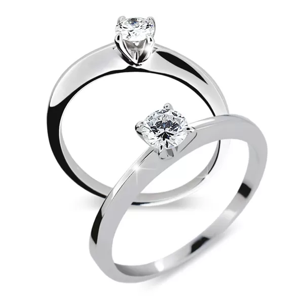 Zásnubní prsten bílé zlato 585/1000 zirkon ZP1232