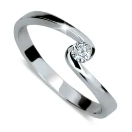 Dámský prsten bílé zlato 585/1000 s přírodním diamantem 0,070ct, G/Si, DF-1934-B-DIA