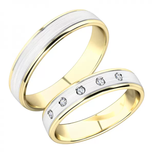 Snubní prsteny žluté zlato 585 zirkon 0.025 ct G/SI SP-251Z