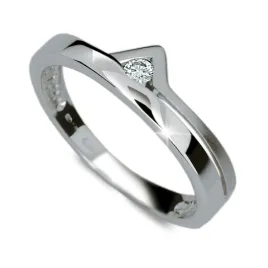 Dámský prsten bílé zlato 585 přírodní diamant 0.050 ct G/SI DF1565