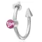 Piercing z oceli se zirkonem GBDS003