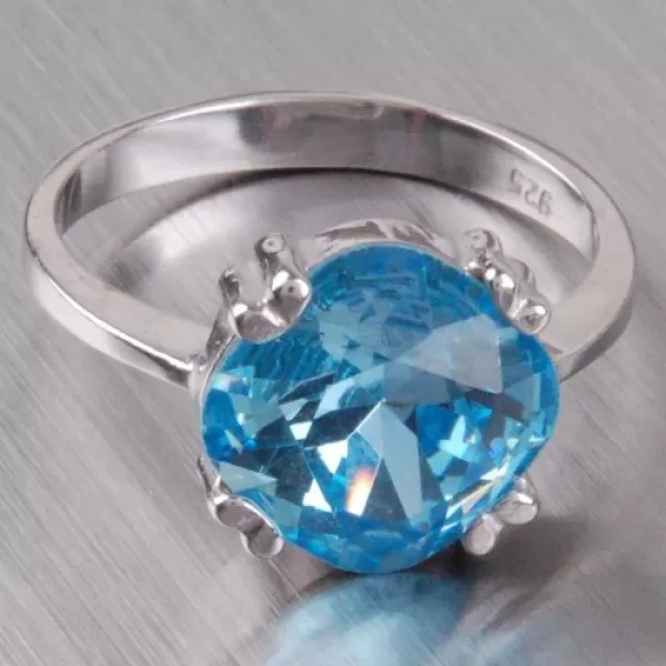 Stříbrný prsten s krystalem 6T1225M