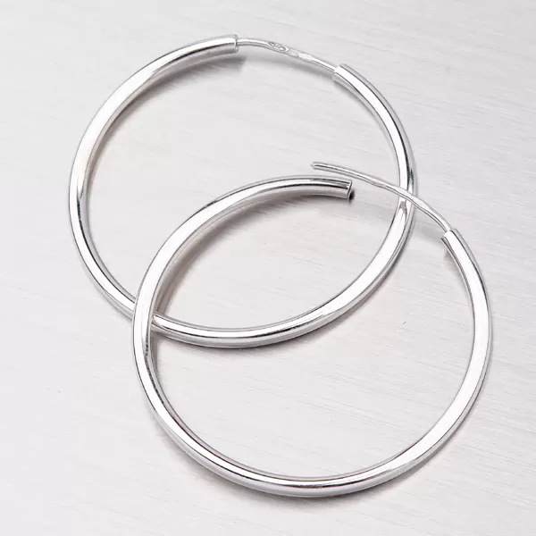 Kruhy 30 mm z bílého zlata 12-140