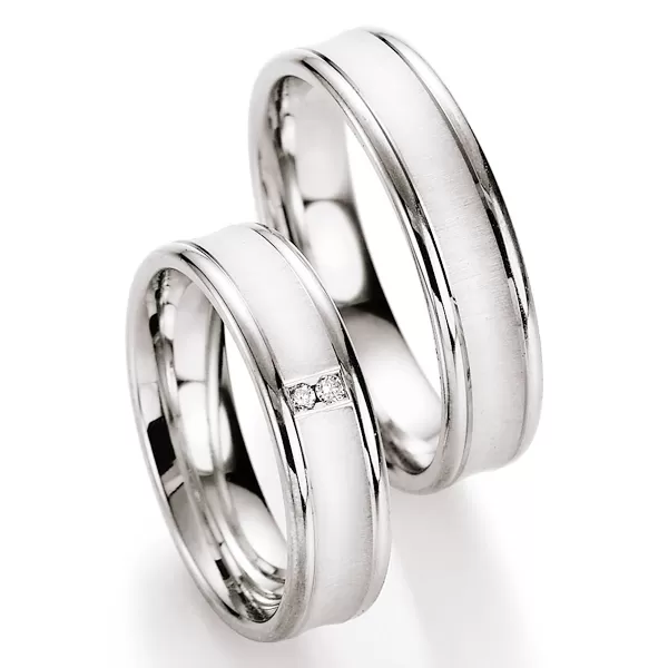 Snubní prsteny stříbrné s diamantem S10170