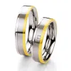 Snubní prsteny ocel přírodní diamant 0.030 ct zlatem ST136