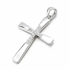 Přívěsek stříbro 925 kříž se zirkony PKL-3156