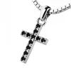 Zlatý křížek s černými zirkony 140018-02-B-Black-ZIR