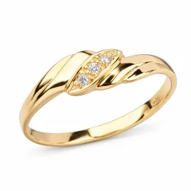 Dámský prsten žluté zlato 585 zirkon 451P-110501