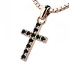 Zlatý křížek s černými zirkony 140018-02-CV-Black-ZIR