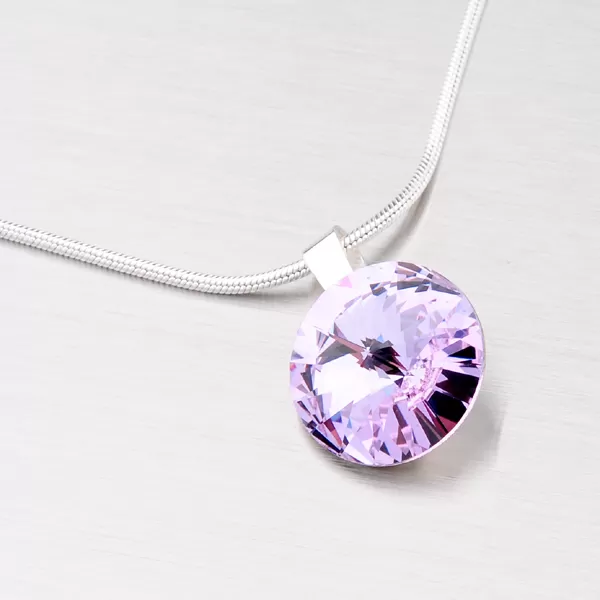 Dámský přívěsek stříbro 925 krystaly fialovým 14 mm fialové kameny D132F-JK