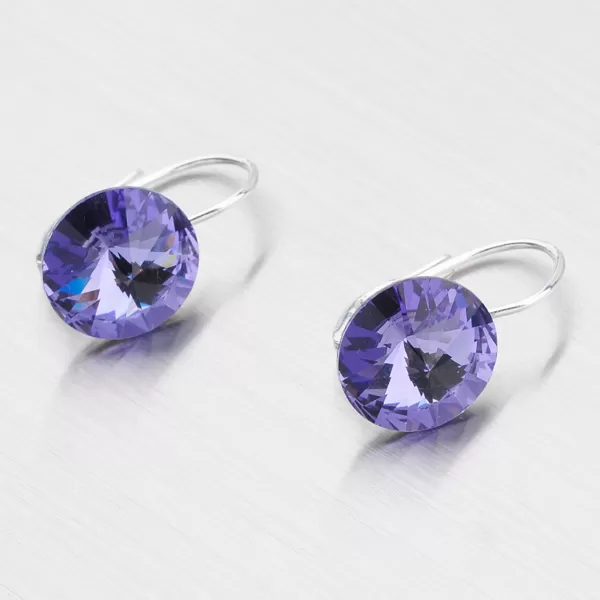 Přívěsek stříbrný s fialovým krystalem 12 mm D113TF-JK