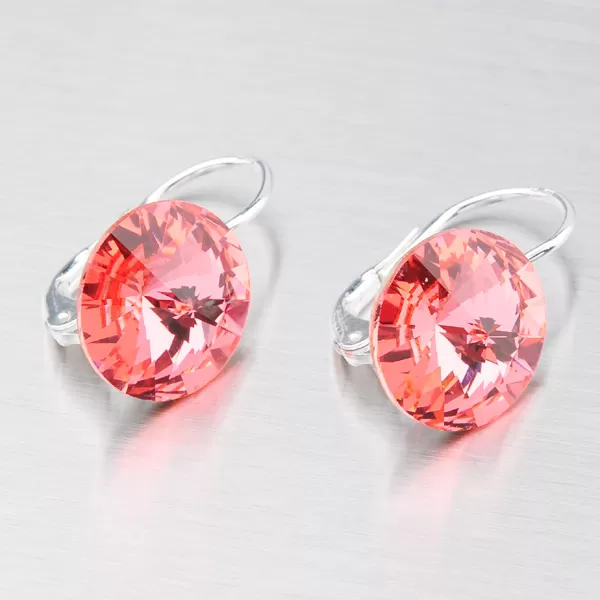 Dámský přívěsek stříbro 925 krystaly oranžovorůžovým 12 mm růžové kameny D113ORS-JK