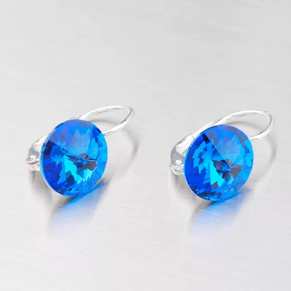 Dámský přívěsek stříbro 925 krystaly tmavě modrým 10 mm modré kameny D119TM-JK