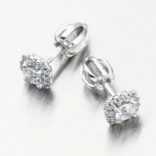Dámské náušnice bílé zlato 585 zirkon DZF5541-B-ZIR