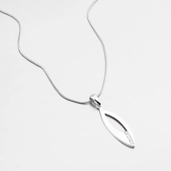 Dámský přívěsek bílé zlato 585 zirkon 43-22057