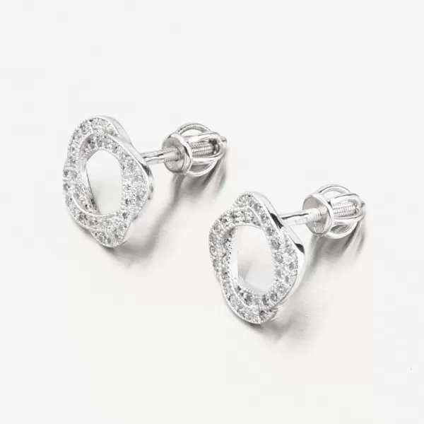 Dámské náušnice bílé zlato 585 zirkon 663P-120289
