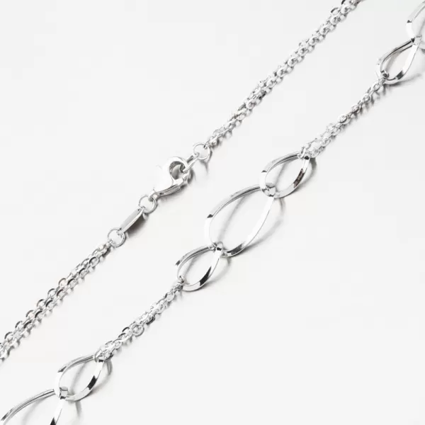 Náhrdelník z bílého zlata s kroužky 15R-037