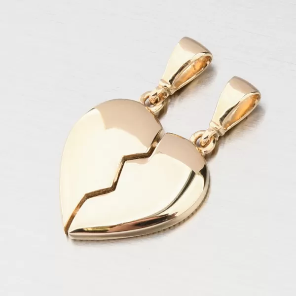 Přívěsek rozpůlená srdce - zlato 585 GCA13-018
