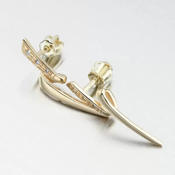 Dámské náušnice žluté zlato 585 visací DZF2032-ZL-ZIR