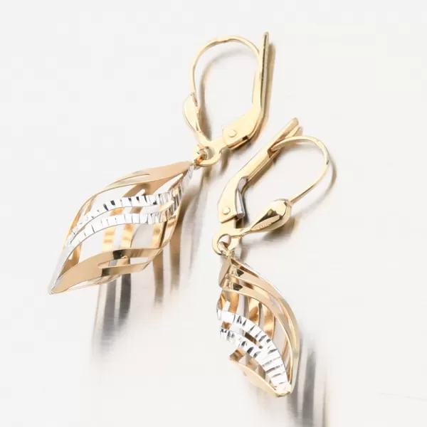 Dámské náušnice zlato mix 585 visací 143P-121639