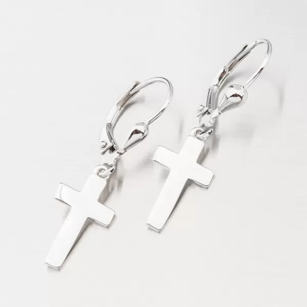 Náušnice stříbro 925 visací s křížem PKL-2174