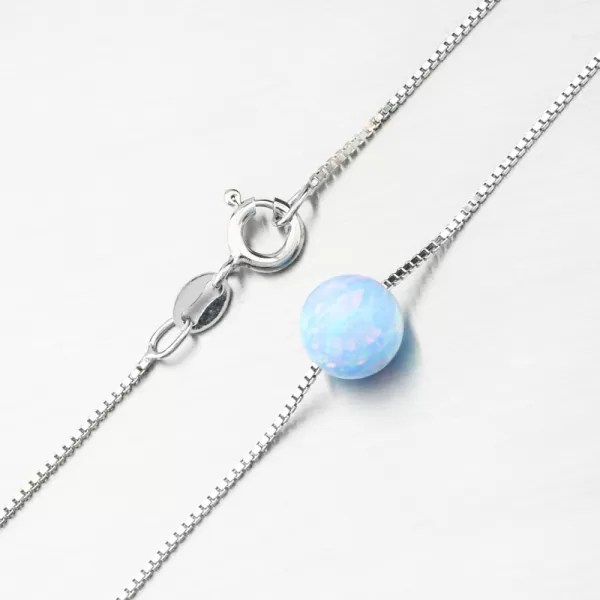 Stříbrný náhrdelník s modrým opálem PKL-5014