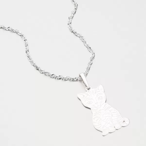 Stříbrný přívěsek kočka PAMŠ-130546-Ag