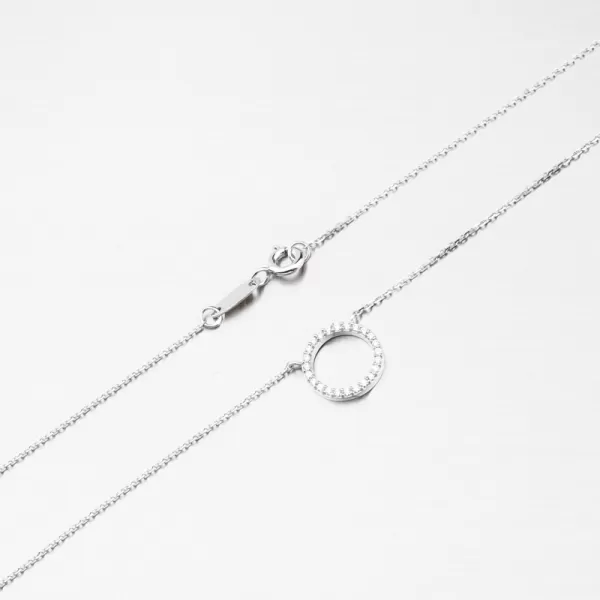 Dámský náhrdelník bílé zlato 585 zirkon DZF4369-B-ZIR