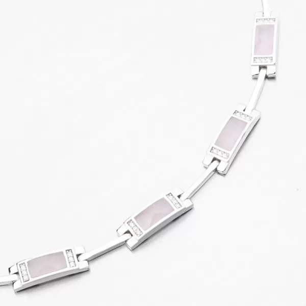 Dámský náramek stříbro 925 zirkon růženínem a PKL-4040