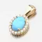 Dámský přívěsek žluté zlato 585 zirkon modrý opál 162P-132420-BL