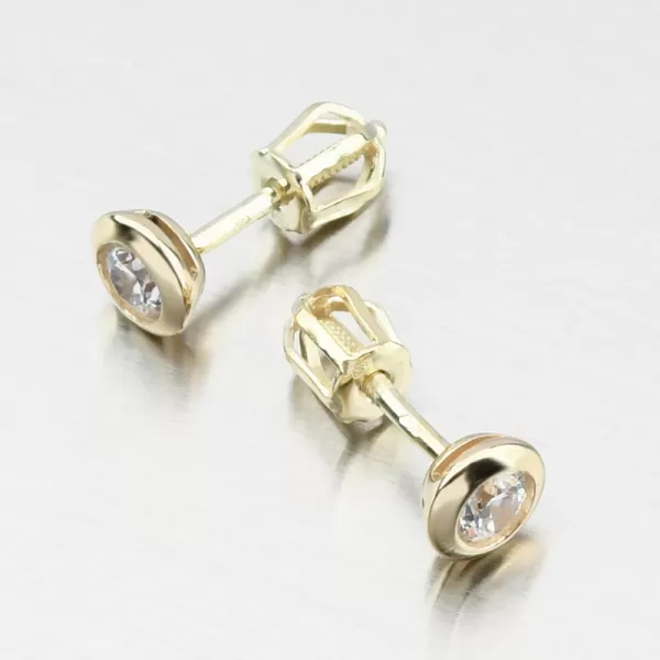 Dámské náušnice žluté zlato 585 zirkon DZF3673-ZL-ZIR