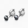 Náušnice z bílého zlata s perlou 52GZ-3003B-SR-Black