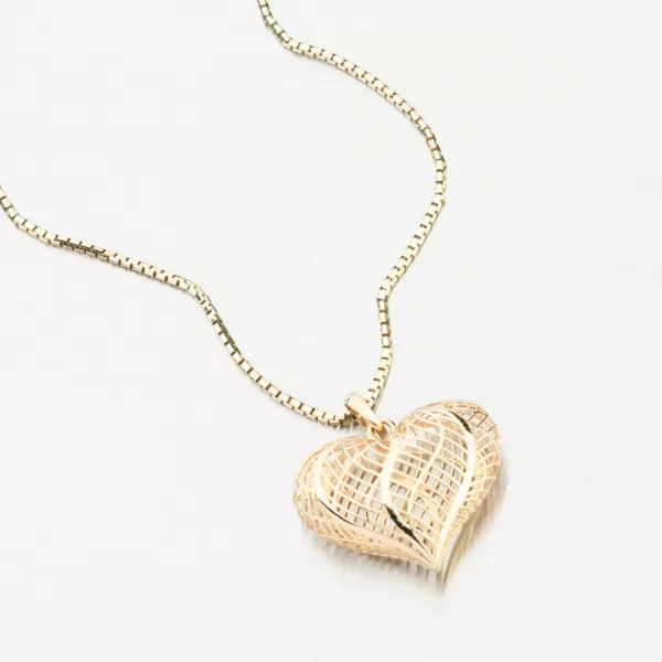 Dámský přívěsek žluté zlato 585 srdce filigrán 13R-427