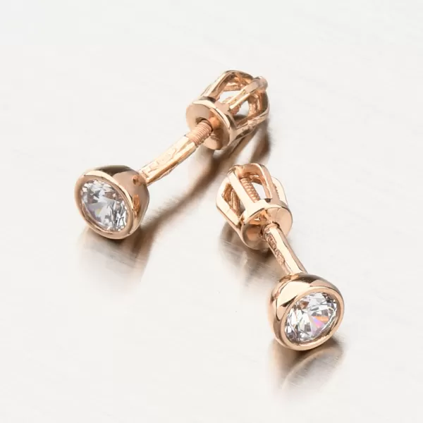 Dámské náušnice růžové zlato 585 zirkon 52GZ-8053-CV