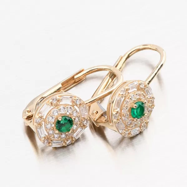 Zlaté náušnice se smaragdem 143P-122188