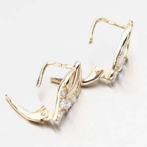 Dámské náušnice žluté zlato 585 zirkon 663P-120406