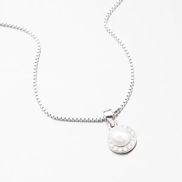 Dámský přívěsek stříbro 925 perly přírodní a se zirkony SETST-13270