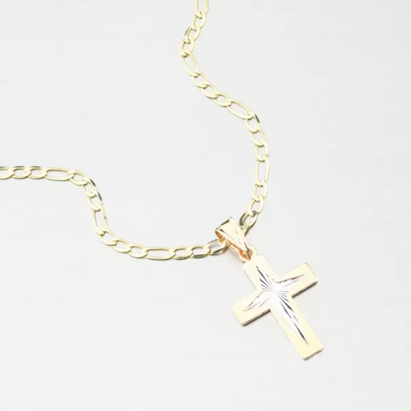 Přívěsek zlato mix 585 kříž 43-22497