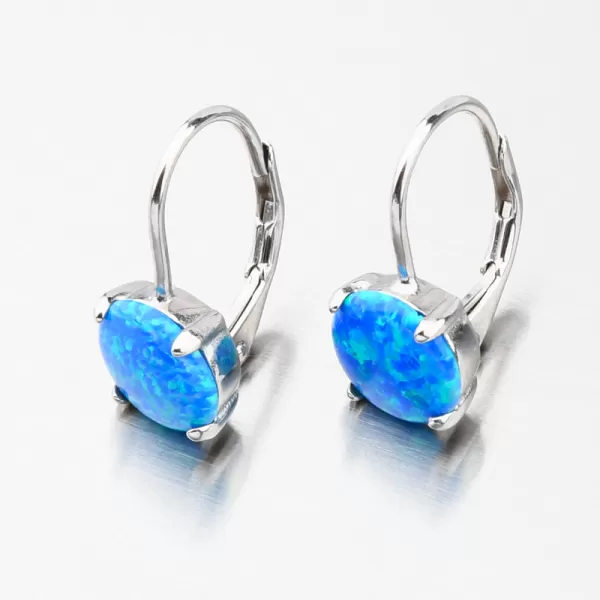 Dámské náušnice stříbro 925 zirkon modrý opál UCST-123433