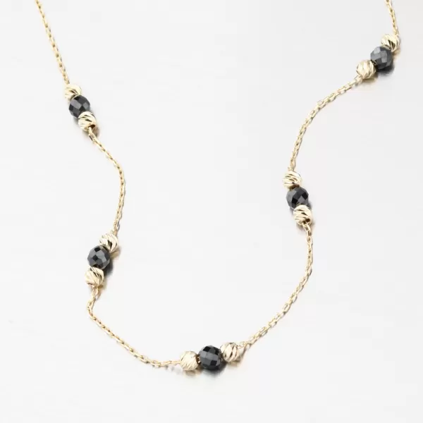 Náramek s černými zirkony - zlato 585 GCA14-007