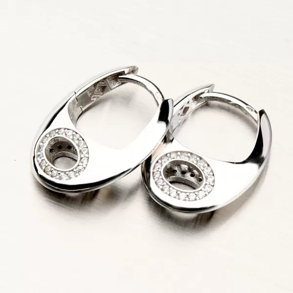 Dámské náušnice bílé zlato 585 se zirkony 12R-755