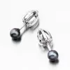 Náušnice z bílého zlata s perlou 52GZ-3003B-SR-Black