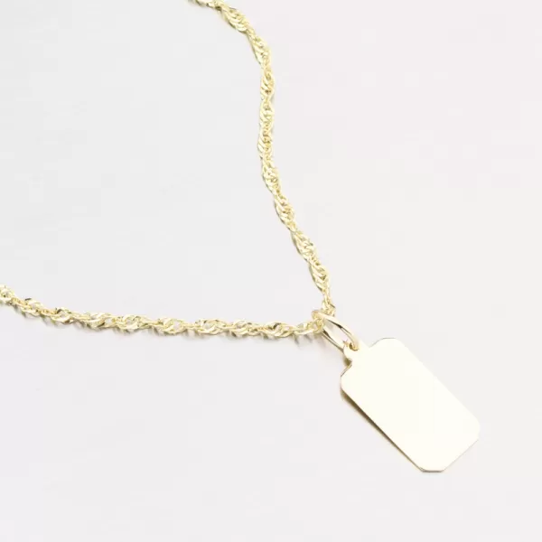 Přívěsek žluté zlato 585 destička 53P-383-ZL