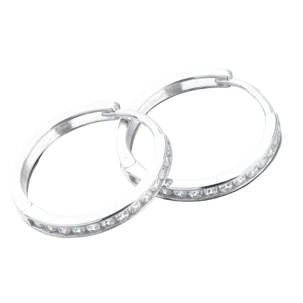 Náušnice kruhy 16 mm - bílé zlato 585 42-32584