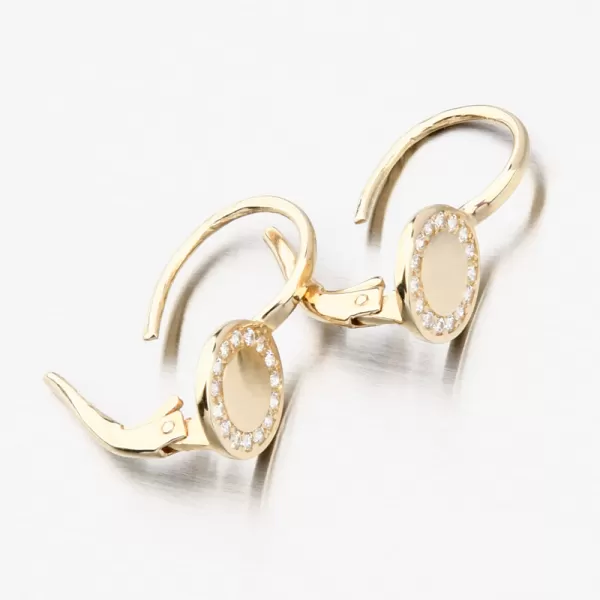 Zlaté náušnice zlato 585/1000 se zirkony 663P-120418