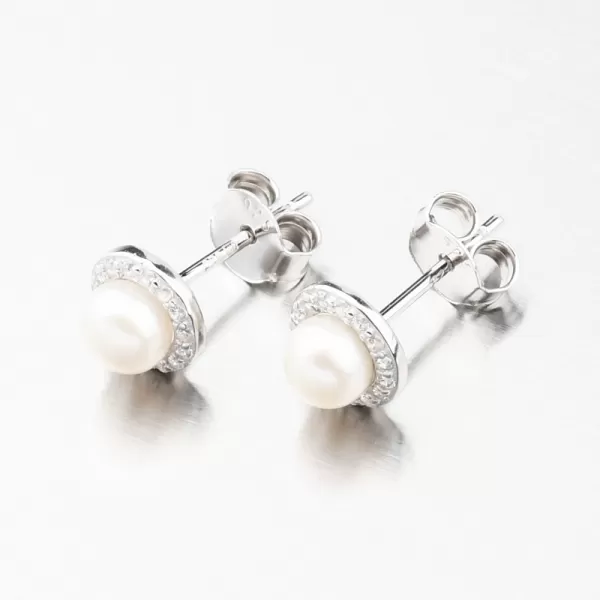 Stříbrné náušnice s přírodní perlou SETST-12270