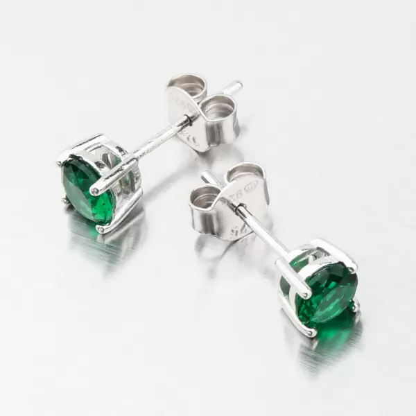 Stříbrné náušnice pecky se zeleným zirkonem UPST-121680
