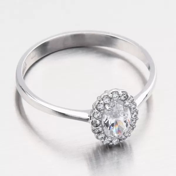 Prsten z bílého zlata se zirkony 11R-352