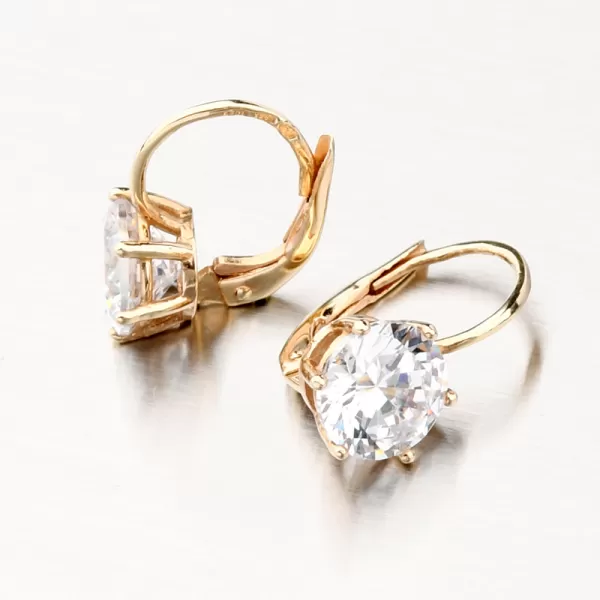 Zlaté náušnice korunky se zirkony 663P-120627